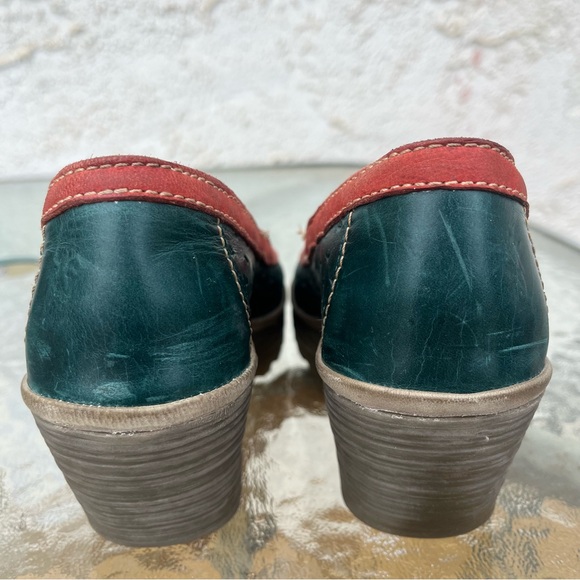 Fly London Yeo Perf Petrol Wedge Platform Slip On Walking Shoe - Picture 4 of 16